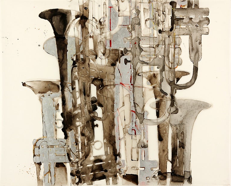 Katina Huston Still-Life Painting - Horn Split (Base)