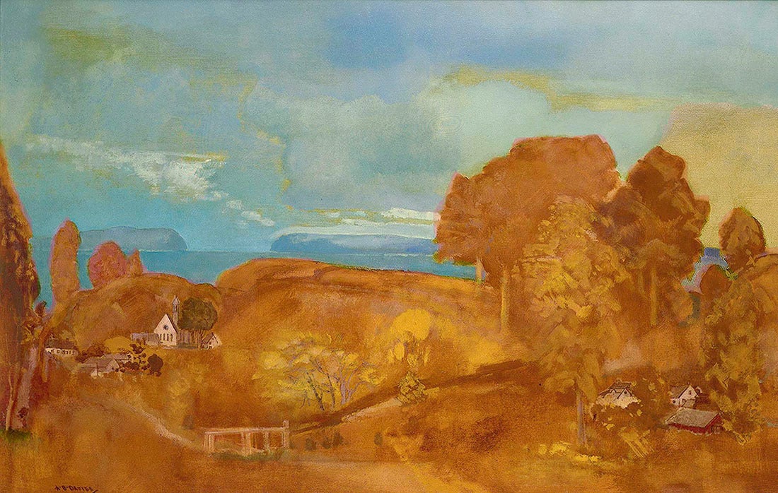 Arthur Bowen Davies Landscape Painting - Hudson Valley Landscape