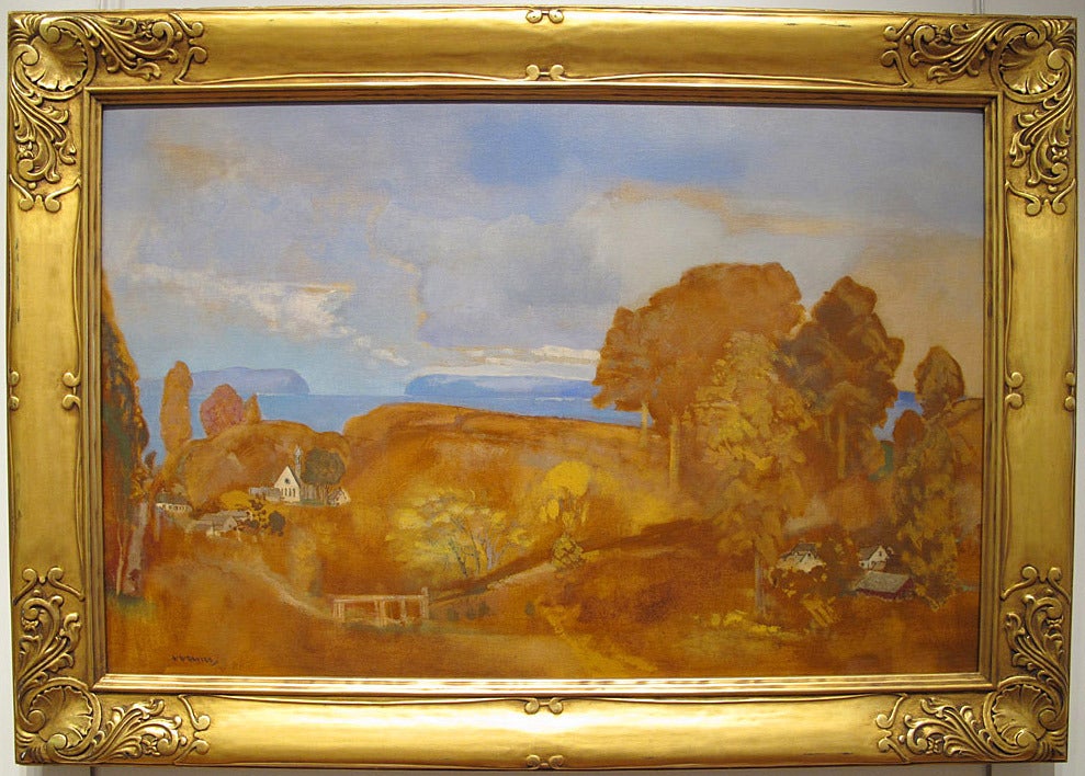 Hudson Valley Landscape - Painting by Arthur Bowen Davies