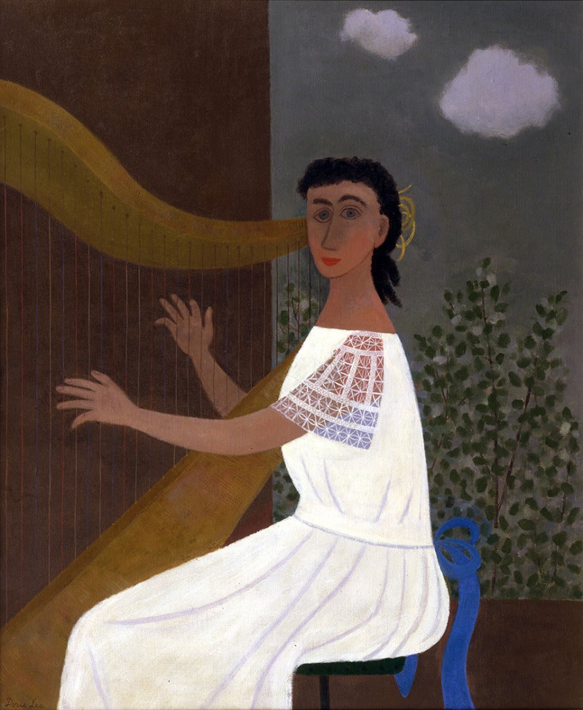 Doris Emrick Lee Portrait Painting - Young Harpist