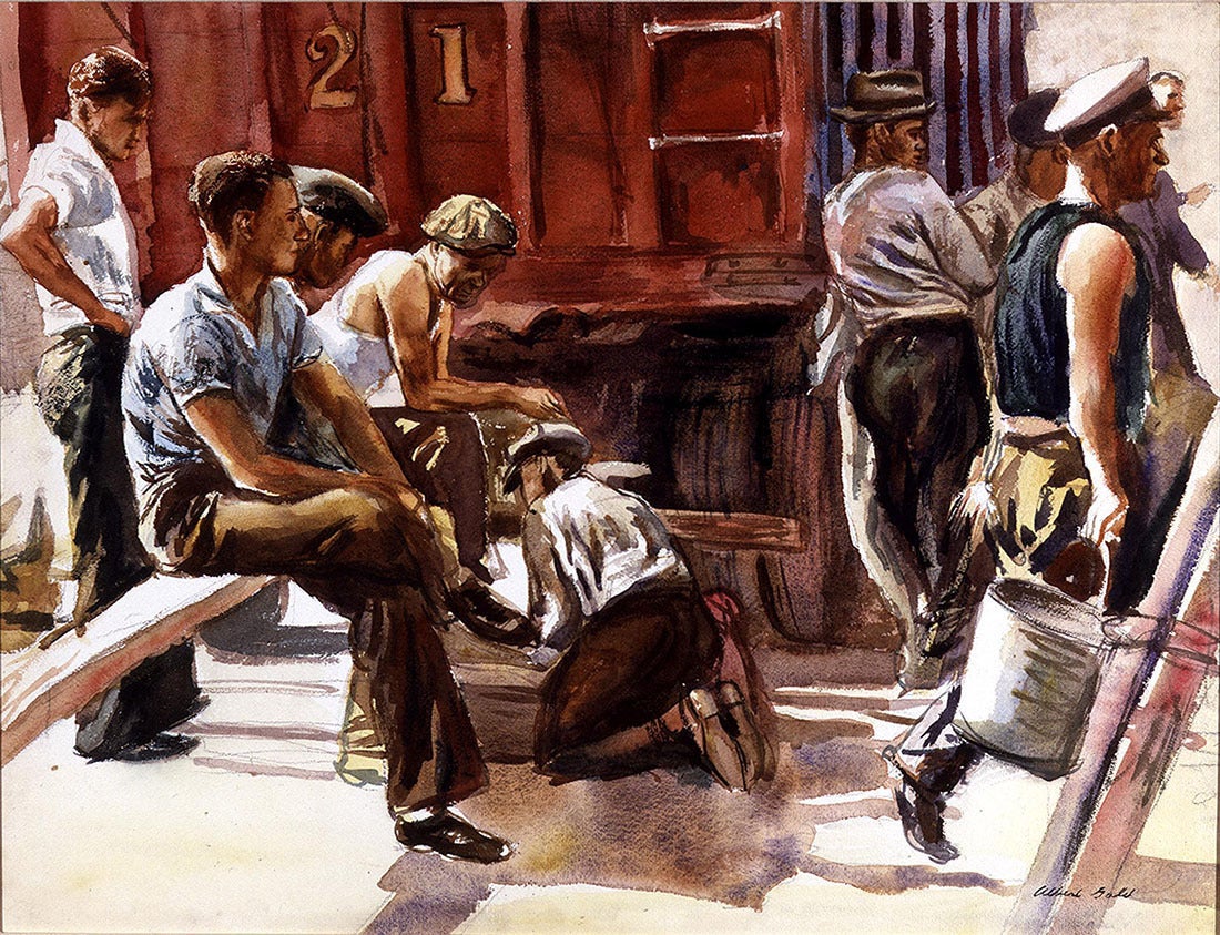 Albert Gold Figurative Painting - Circus Workers