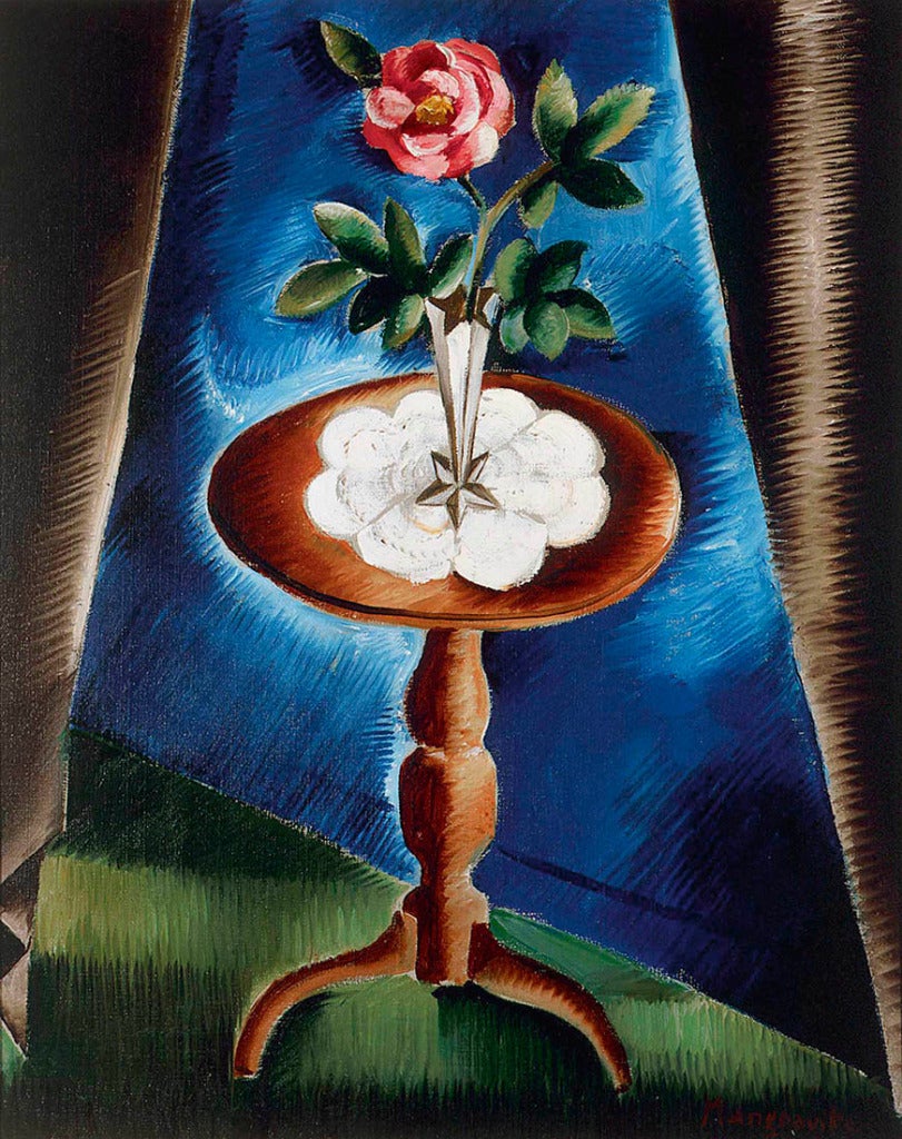 Peppino Mangravite Abstract Painting - Rose and Table Still Life