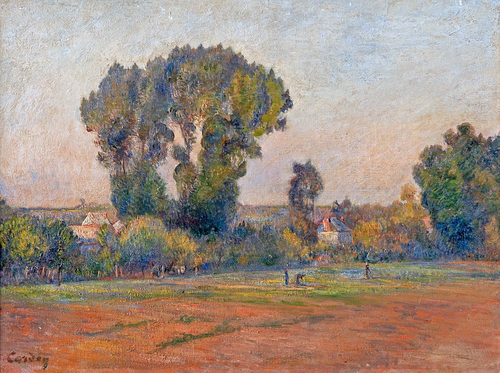 Frédéric Samuel Cordey Landscape Painting – Landschaft in Pontoise von Cordey, einem der frühen Impressionisten