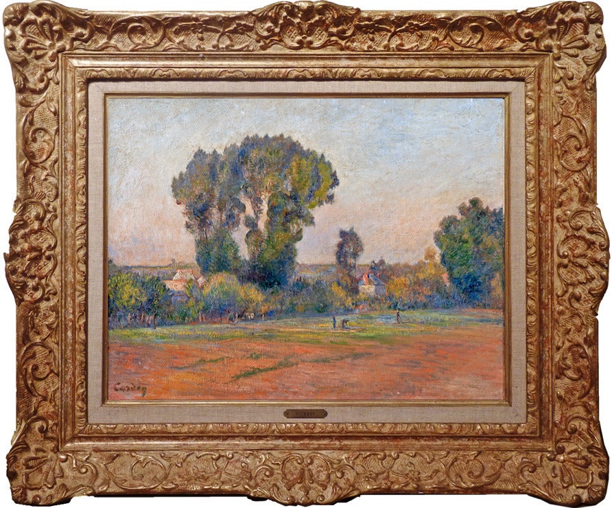 Landscape at Pontoise by Cordey, one of the early Impressionists - Painting by Frédéric Samuel Cordey