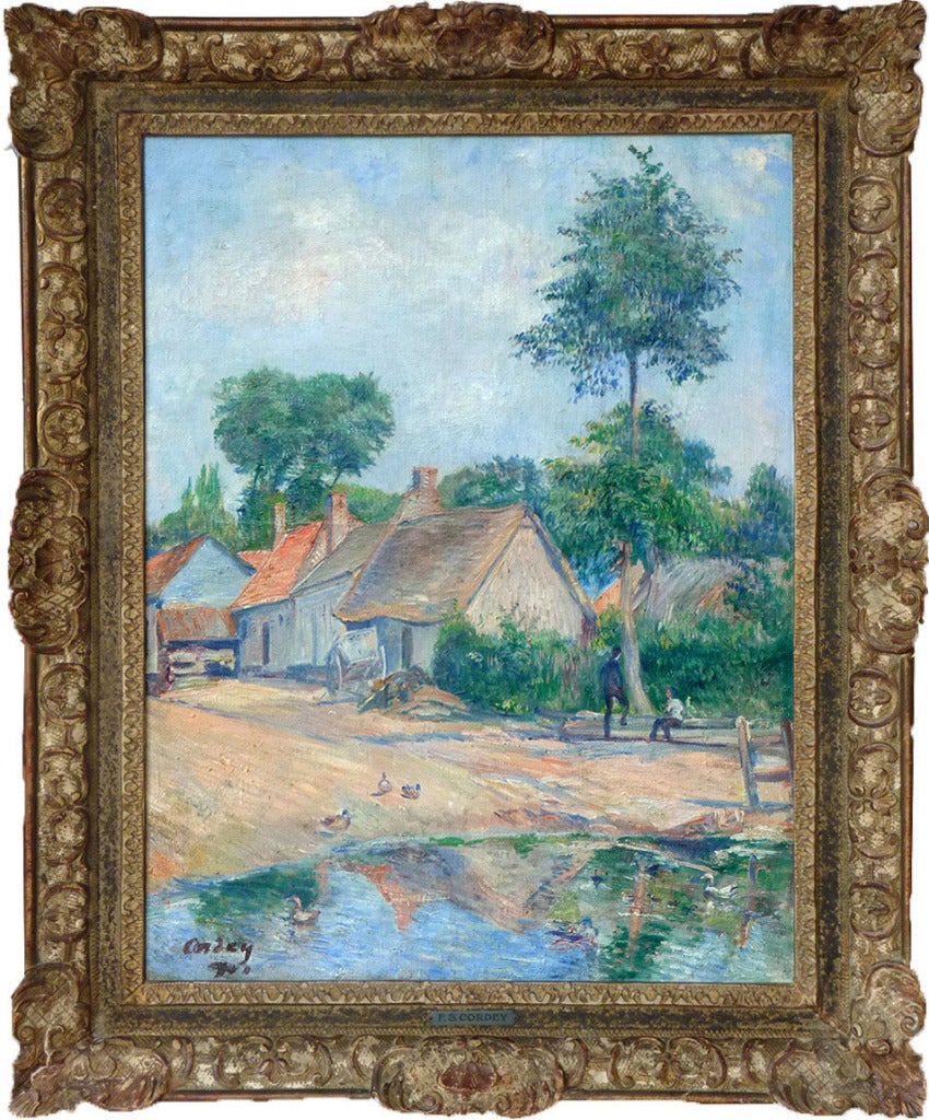 Auvers-sur-Oise, by Frédéric Cordey, one of the early french Impressionists - Painting by Frédéric Samuel Cordey