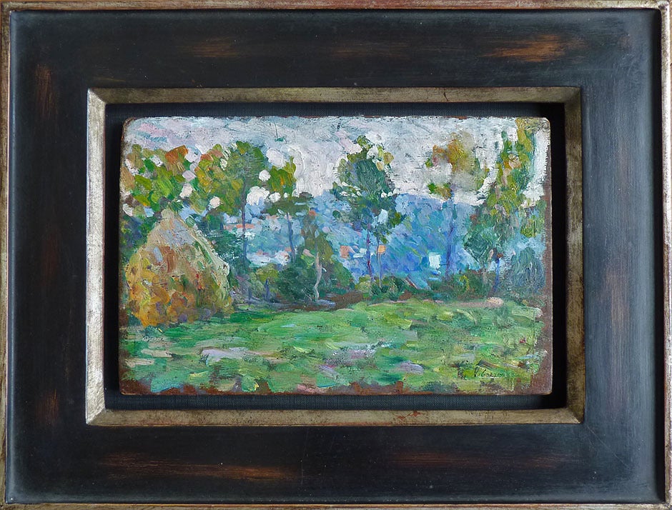 Henri Lebasque Landscape Painting - Paysage à la meule, impressionist landscape painting