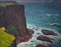 La grande falaise, Thurso, Scotland. Marine landscape painting by Maufra.