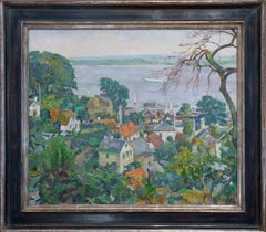 View from Suellberg/Hamburg to the Elbe river, oil painting by Heinrich Rode