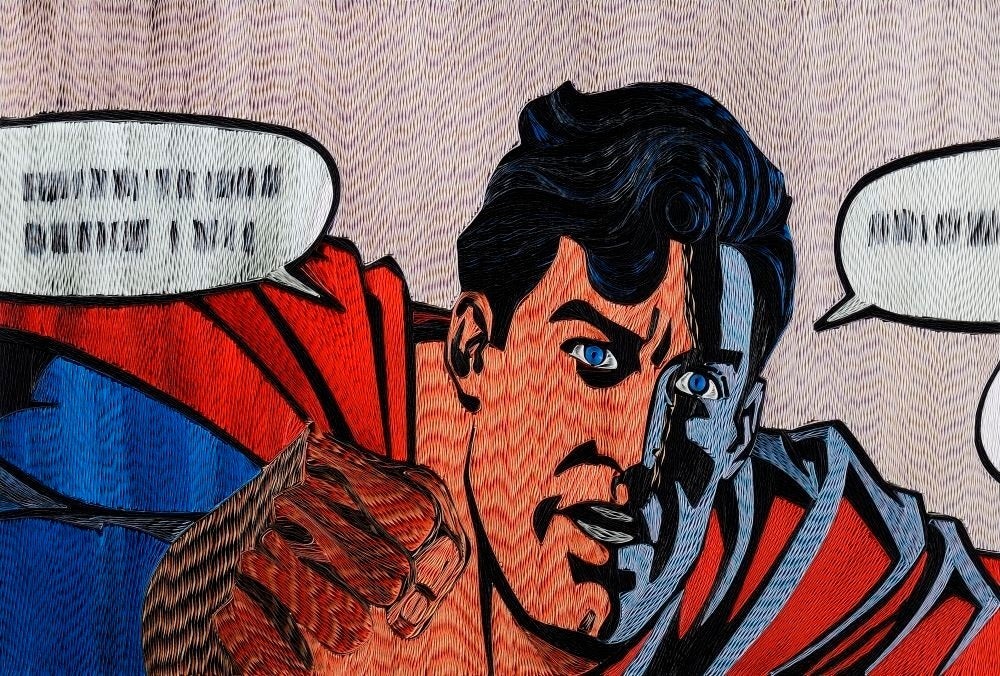pavlos Figurative Painting - Portrait of Superman