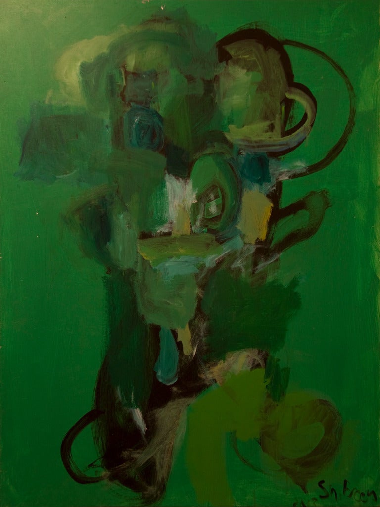 Frank Shifreen Abstract Painting - Abstract Composition with Green