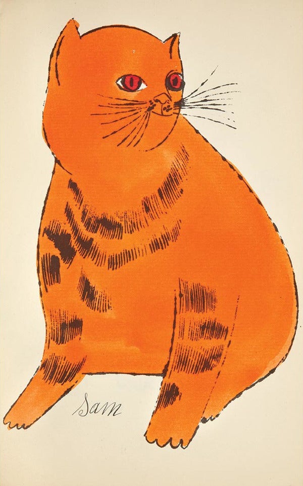 Orange Cat Sitting (from 25 Cats Named Sam and One Blue Pussy) - Print by Andy Warhol