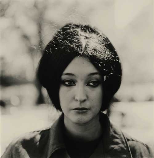 Diane Arbus Portrait Photograph - Woman with eyeliner, N.Y.C.