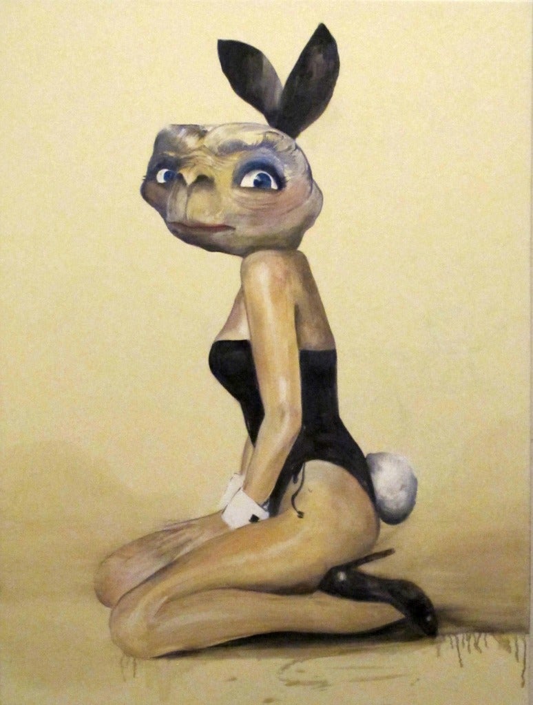 Noah Becker Figurative Painting - ET Bunny (Kate Moss)