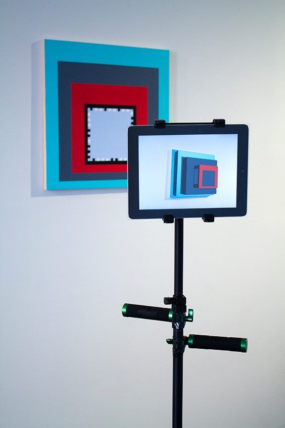Augmented Reality Painting (Albers Boxes) - Mixed Media Art by GH Hovagimyan