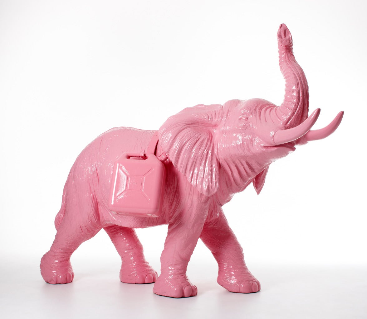 William Sweetlove Figurative Sculpture - Cloned pink Father Elephant