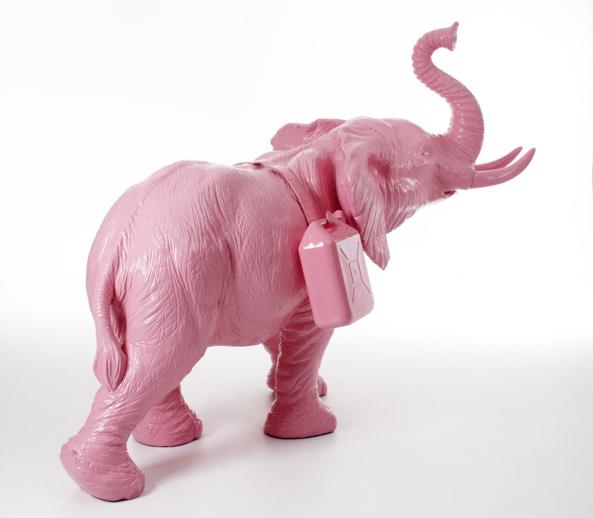 Cloned pink Father Elephant - Sculpture by William Sweetlove