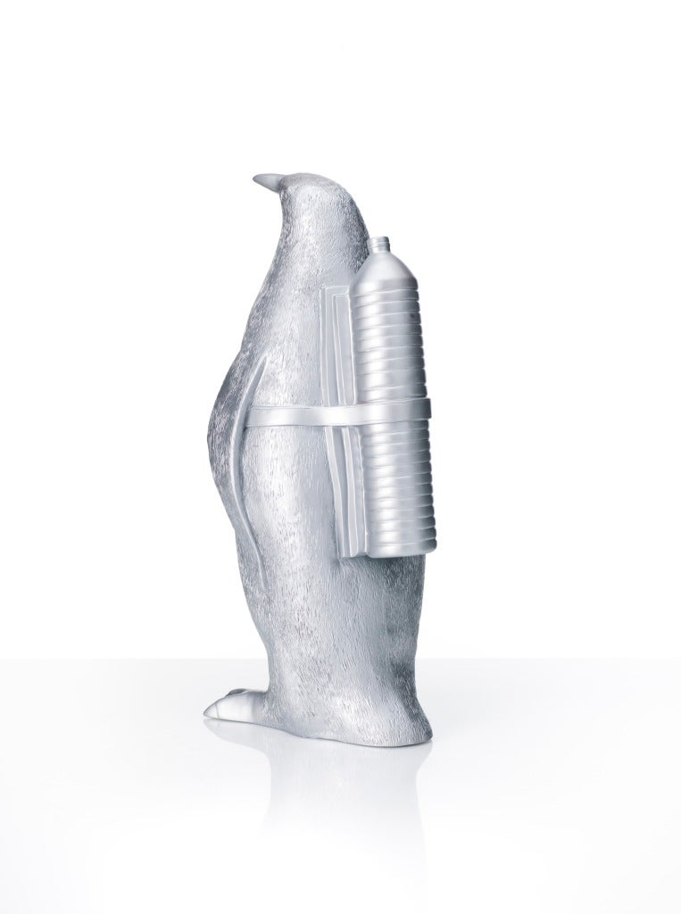 Small cloned Penguin with water bottle