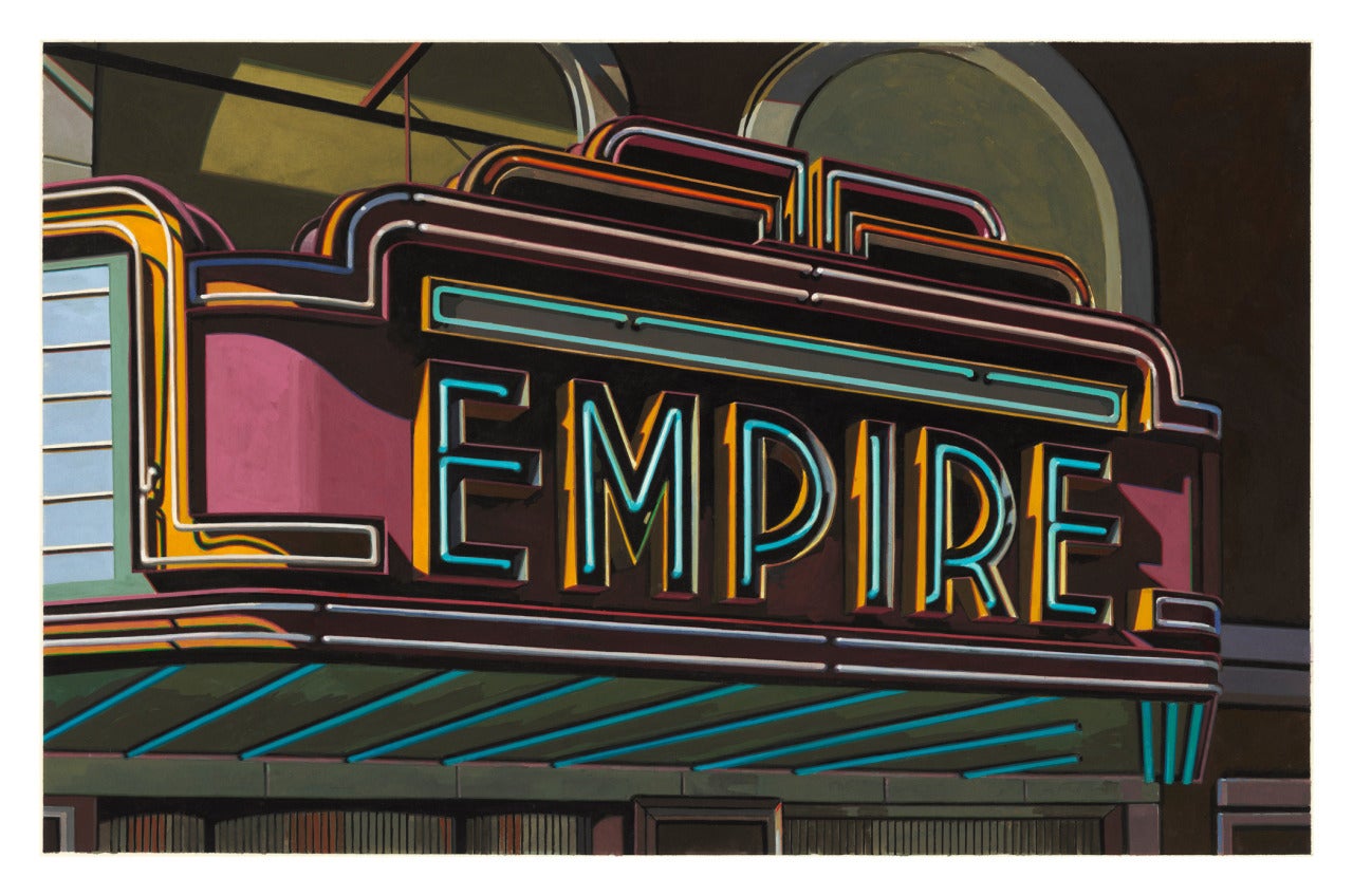 Empire de Robert Cottingham (image photoréaliste d'une enseigne au néon)