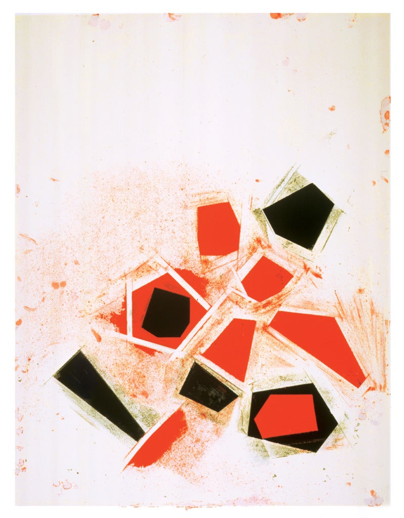 UNTITLED, di Joel Shapiro (forme astratte rosse e nere)