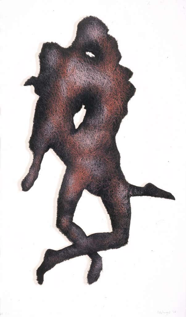 "Lovers" by Richard Artschwager (Abstract, Pair, Figures, mixed media)