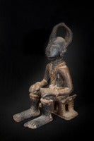 Antique Asante Seated Female Royal Figure