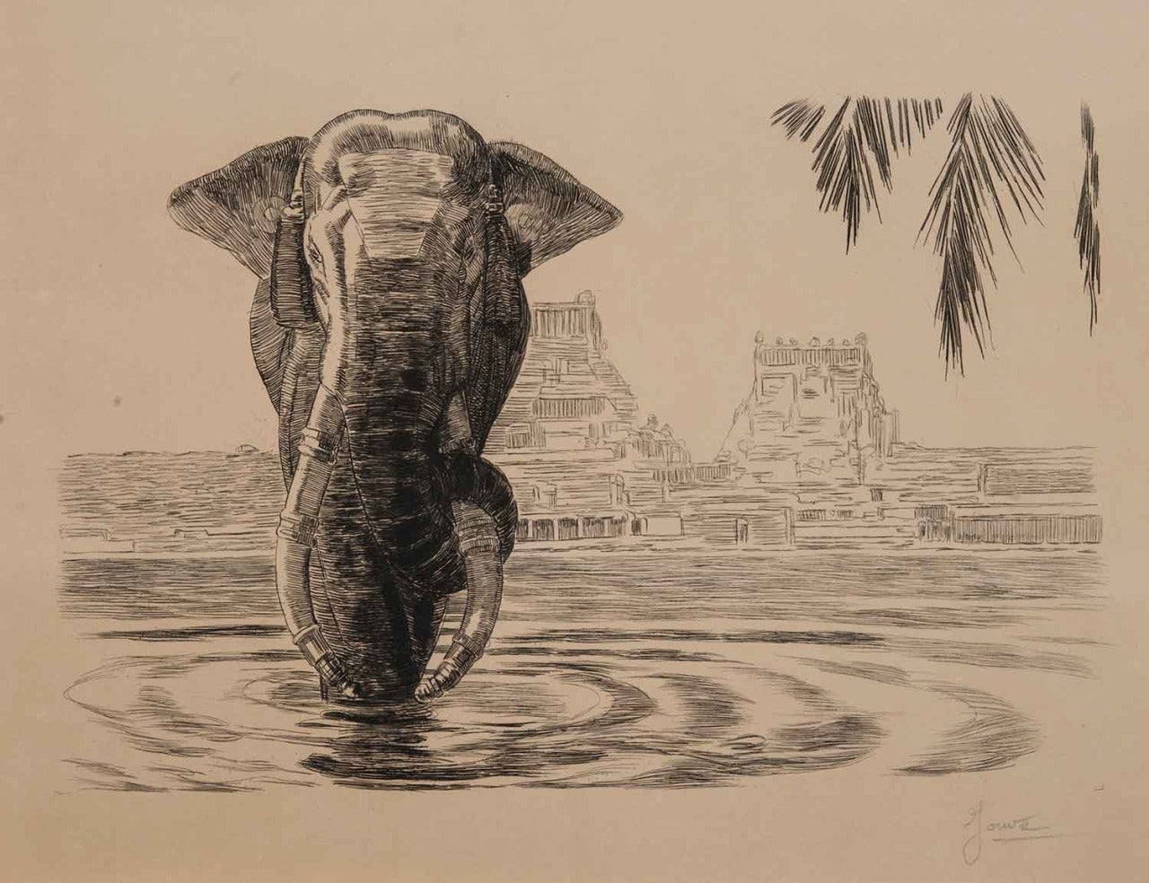 Pierre-Paul Jouve Animal Art - Elephant de Madura