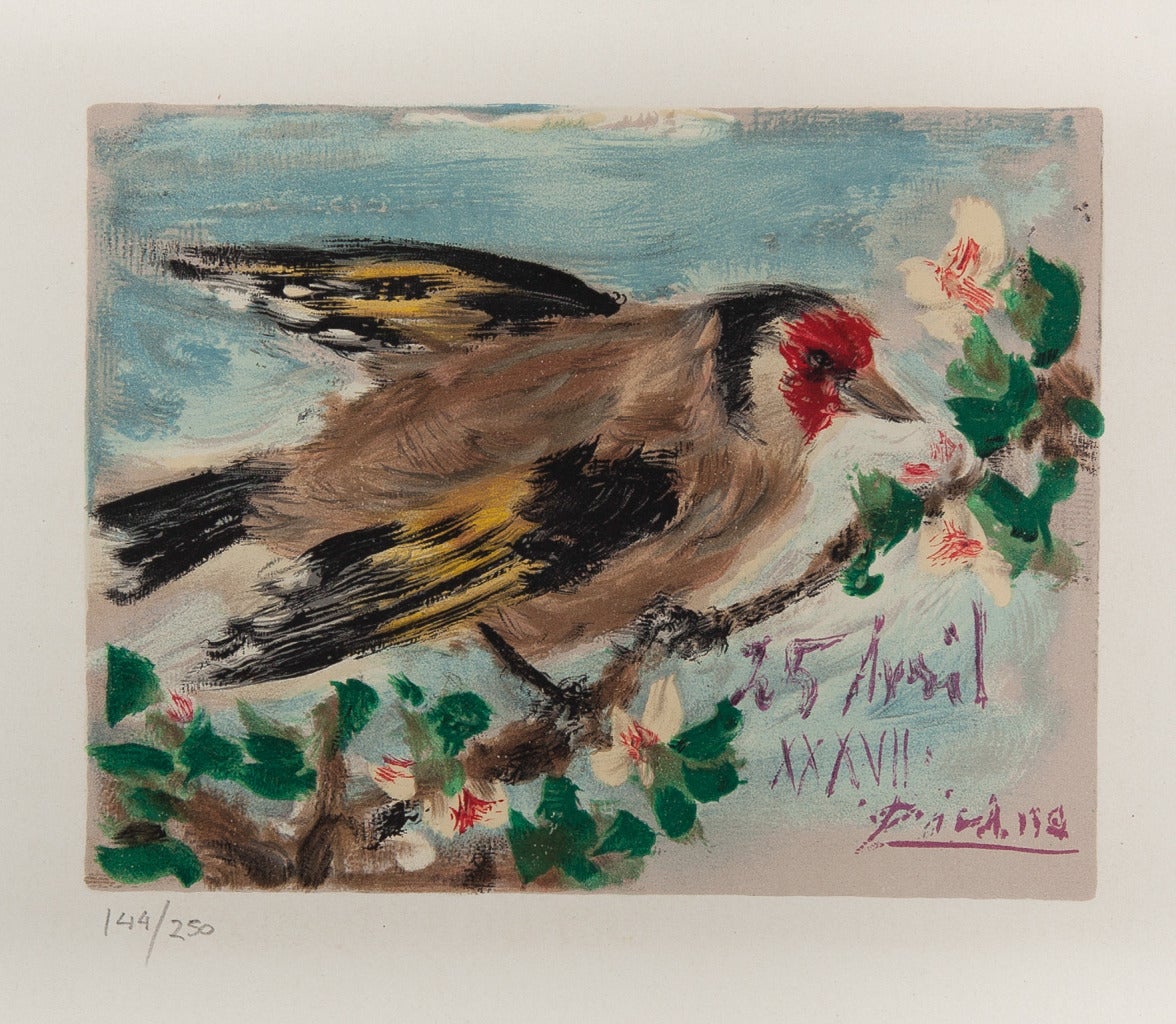 Pablo Picasso Animal Print - Chardonneret bird