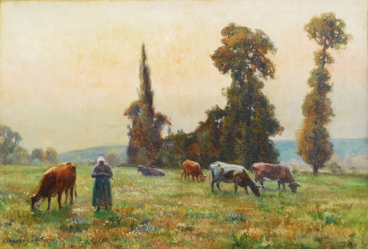 Louis Le Poittevin Landscape Painting - The Angelus