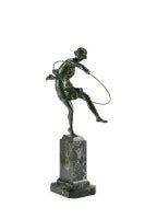 Vienna Secession Bronze "Girl playing with a hoop"