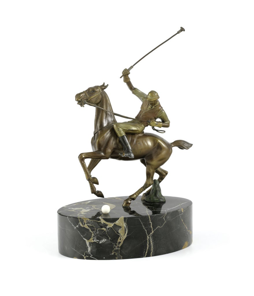 Wiener Bronze Manufaktur Figurative Sculpture - Wiener Bronze "Polo player"