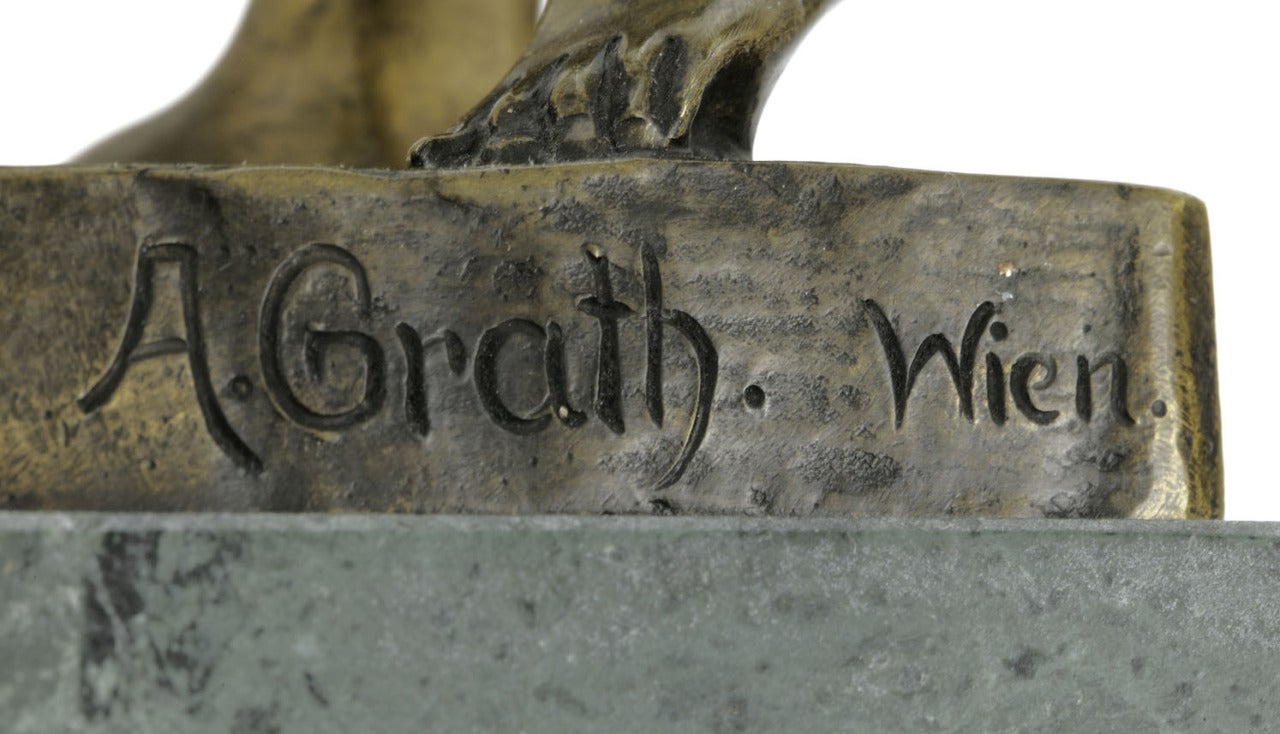 Vienna Secession Bronze "Nude with bowl" by Anton Grath