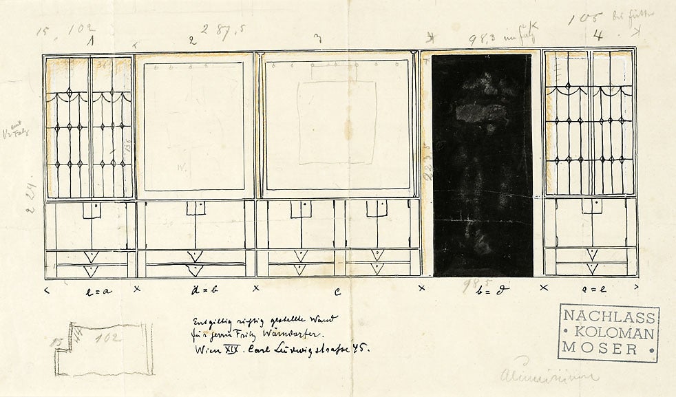 Koloman Moser Interior Art - Draft for the gallery room of Fritz Waerndorfer`s mansion