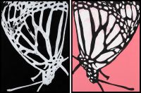 White Butterfly on Black no.2, Pink and Black Butterfly no.4
