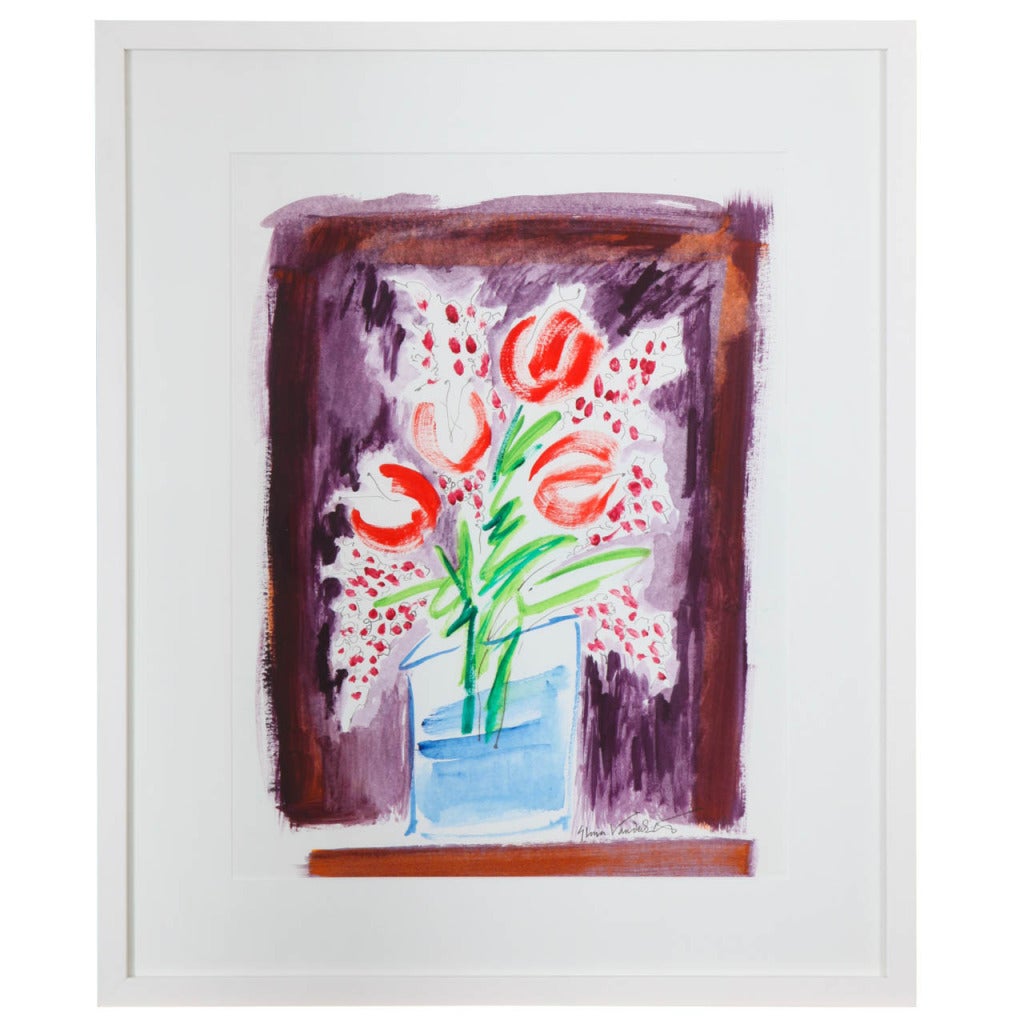 Flowers for Aurelia - Painting by Gloria Vanderbilt