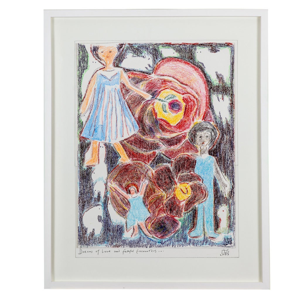 Dreams of Love and Fateful Encounters - Painting by Gloria Vanderbilt