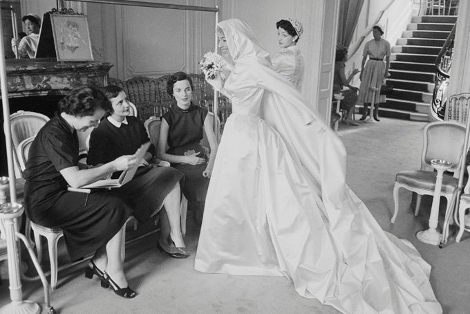 Mark Shaw Black and White Photograph - Dior, Felicite Gown