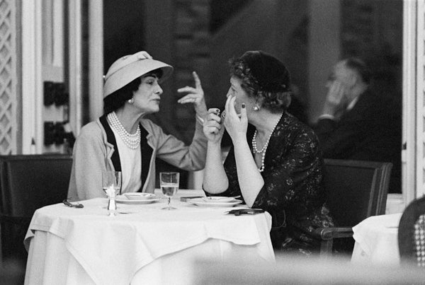 Mark Shaw Black and White Photograph - Coco Lunches with Jessica Daves at the Ritz