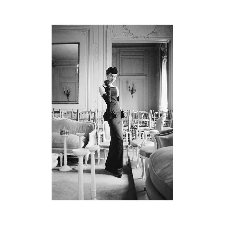 Mark Shaw Black and White Photograph - Dior Model Renee in Gazette du Bon Ton