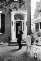 The Kennedy's Outside Their Georgetown Home