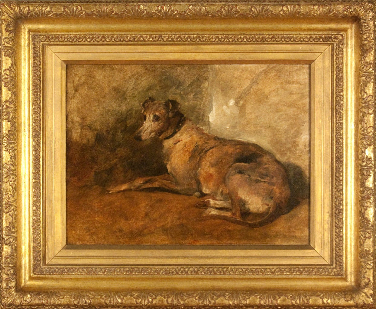 John Emms Animal Painting - Recumbent Greyhound
