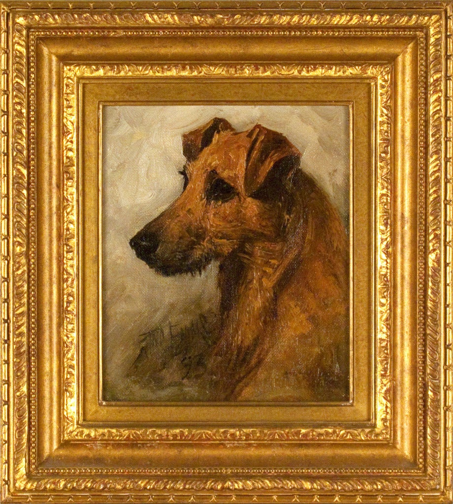 John Emms Animal Painting - Head Study of a Welsh Terrier, 1893
