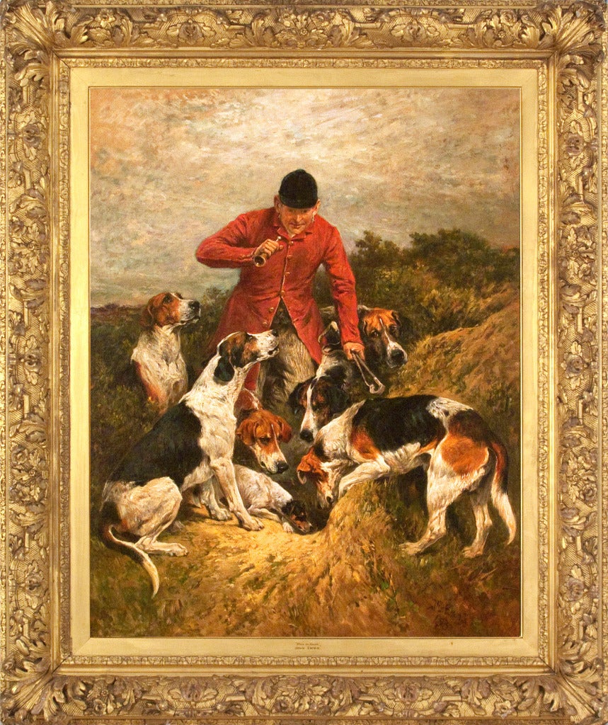 John Emms Animal Painting - Run to Earth, 1893