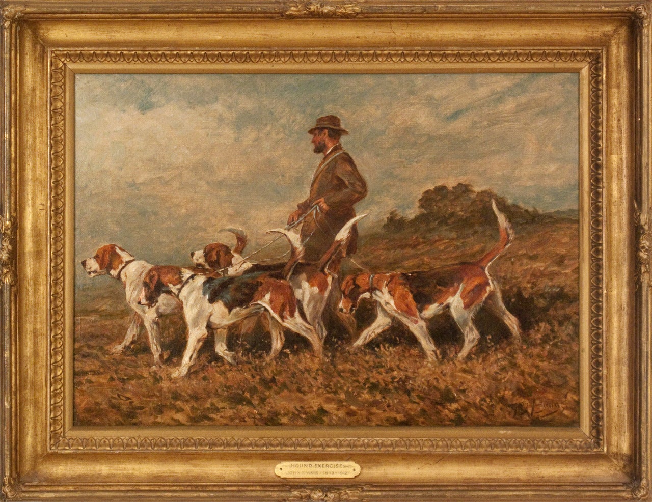John Emms Animal Painting - Hound Exercise