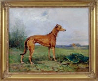 Antique Greyhound in a Landscape