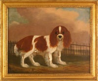 Antique Cavalier King Charles Spaniel in a Landscape