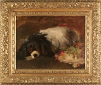 Antique Recumbent Cavalier King Charles Spaniel