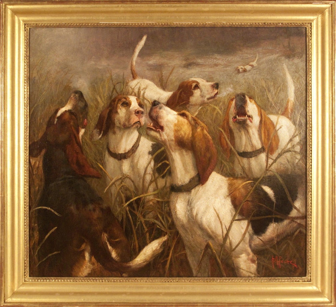 Henry Rankin Poore Animal Painting - The Radnor Hunt Foxhounds