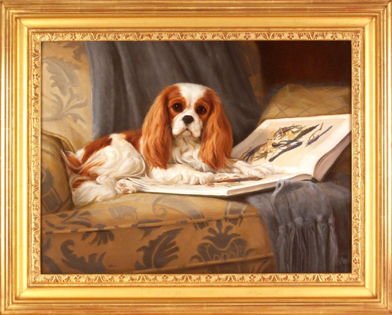 Pamela Hall Animal Painting - Admiring Audubon