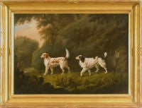 Antique English Setters in a Landscape, ca 1790