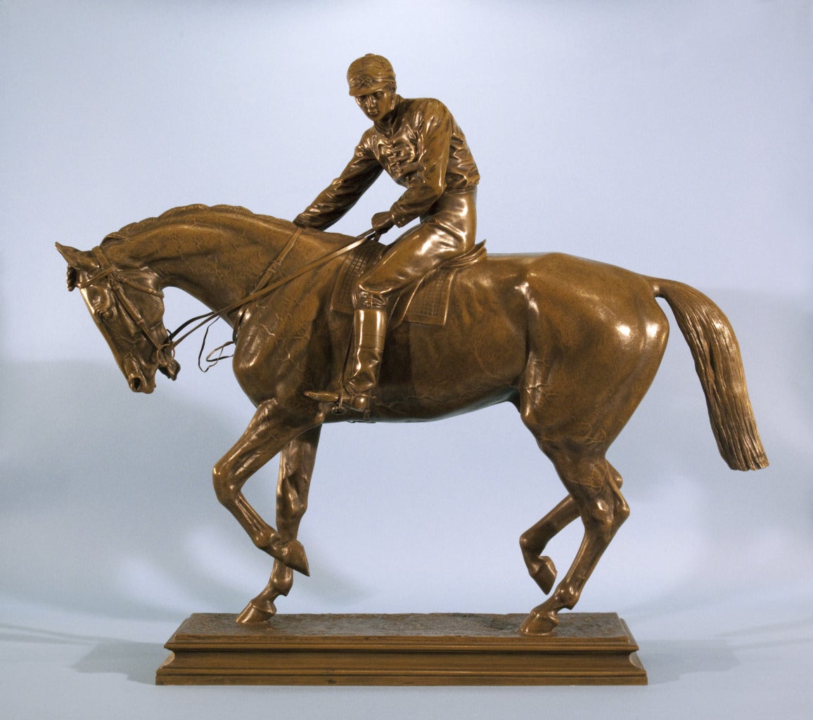 Jockey on a Walking Horse - Sculpture by Isidore Jules Bonheur